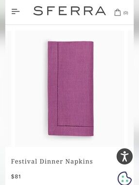 SFERRA Linen Dinner Napkin - Orchid